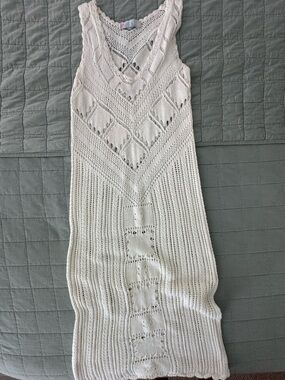 Free People Cotton Crochet Swim Cover Up Dress - XS
